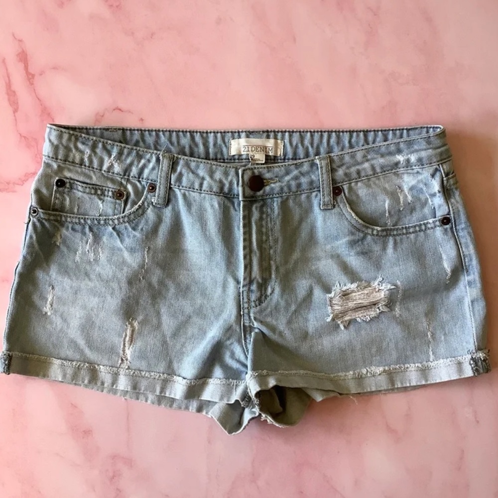 Forever21 Denim Distressed Jean Shorts